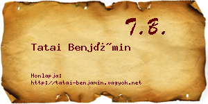 Tatai Benjámin névjegykártya
