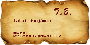 Tatai Benjámin névjegykártya